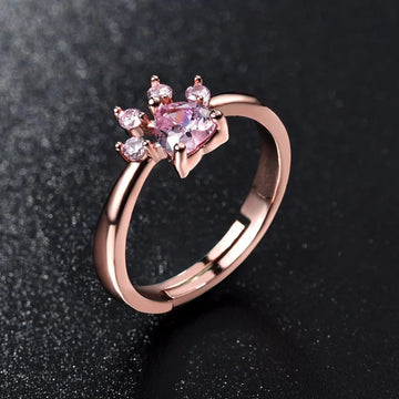 Chunky rose gold heart ring