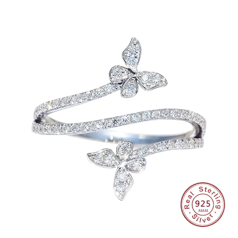 Sterling Silver Butterfly Ring – Silver Double Butterfly Rings for Playful Elegance