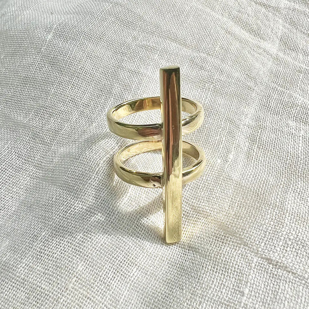 Double Band Bombshell Ring - Silver Flower Ring for Bold Statement Style smart-purchase