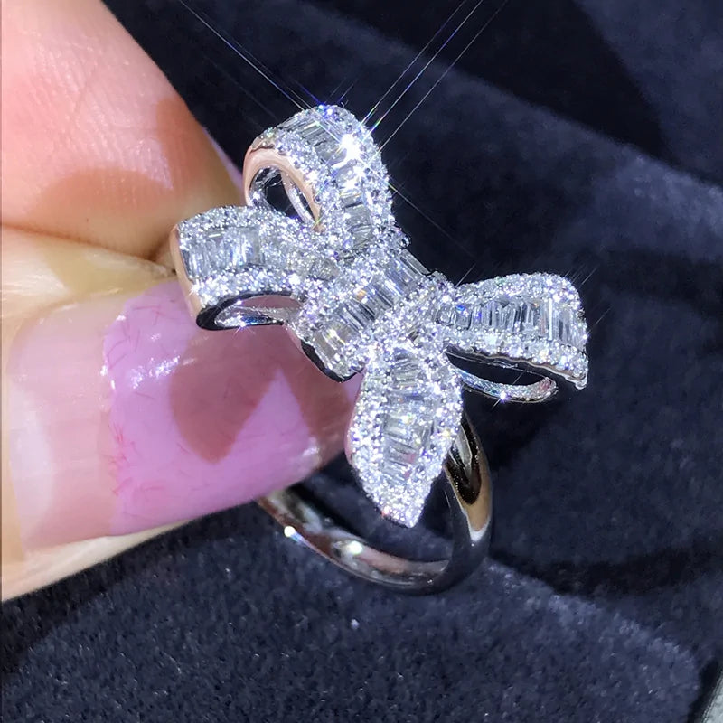 Sterling Silver Gemstone Rings – Handmade Bowknot Silver Ring for Charming Elegance smart-purchase