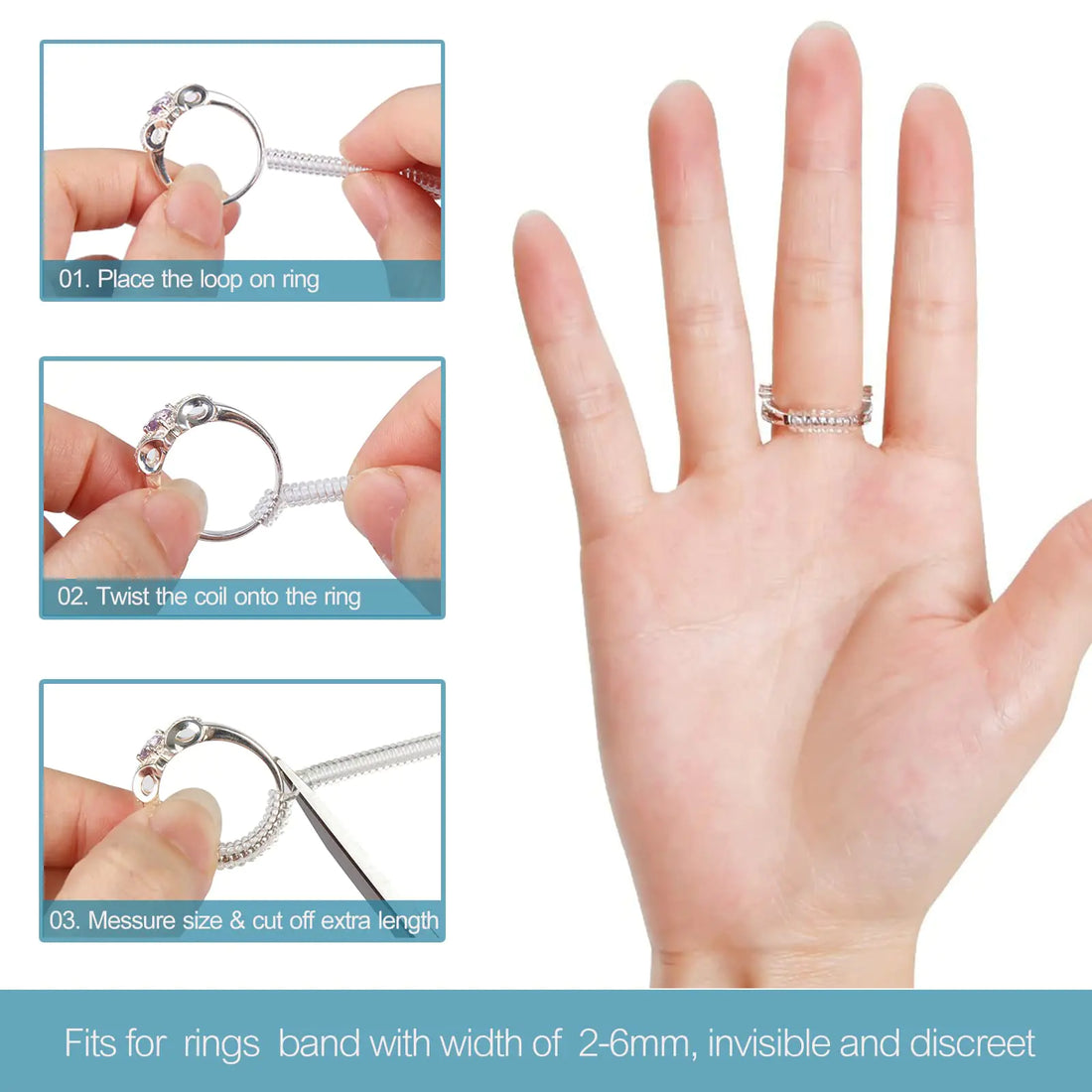 Affordable Promise Rings – Ottemax Ring Size Adjuster Set for Loose Rings