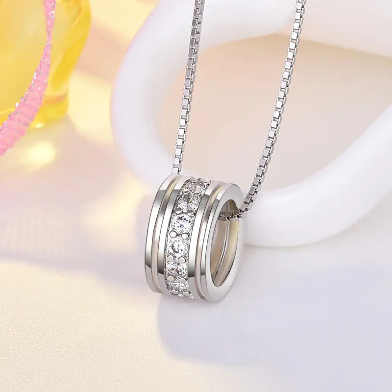 Rotatable Round Pendant Necklace: 14k Locket Necklace for Versatile Style smart-purchase