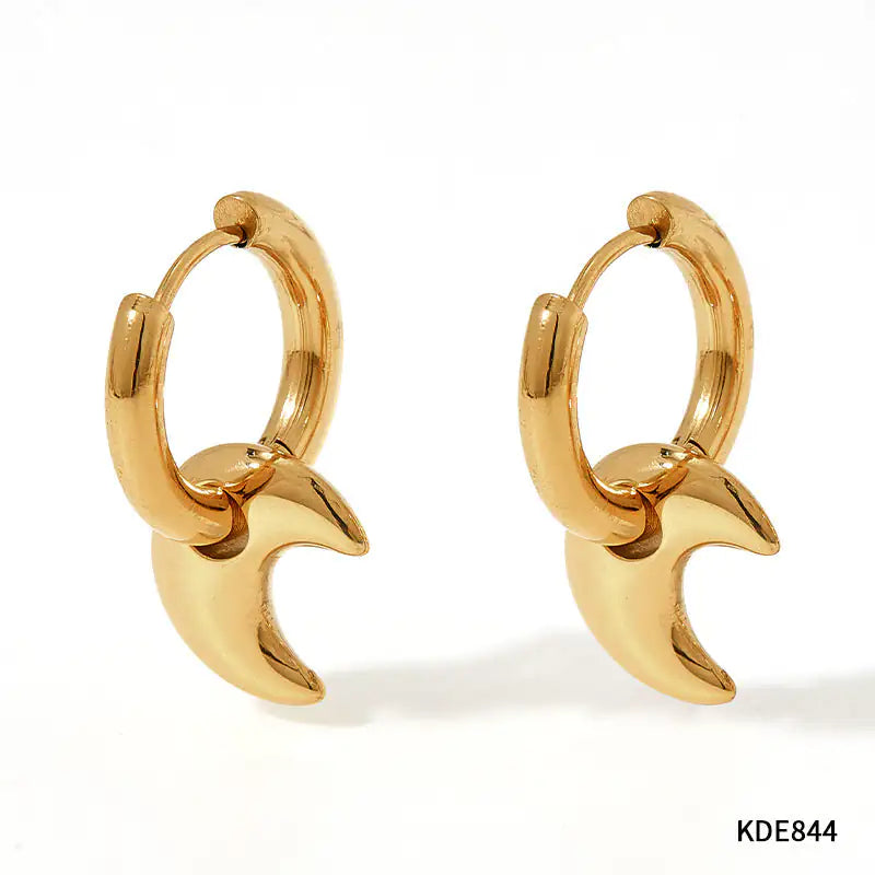 Moon Earrings Stainless Steel Glossy Earrings smart-purchase