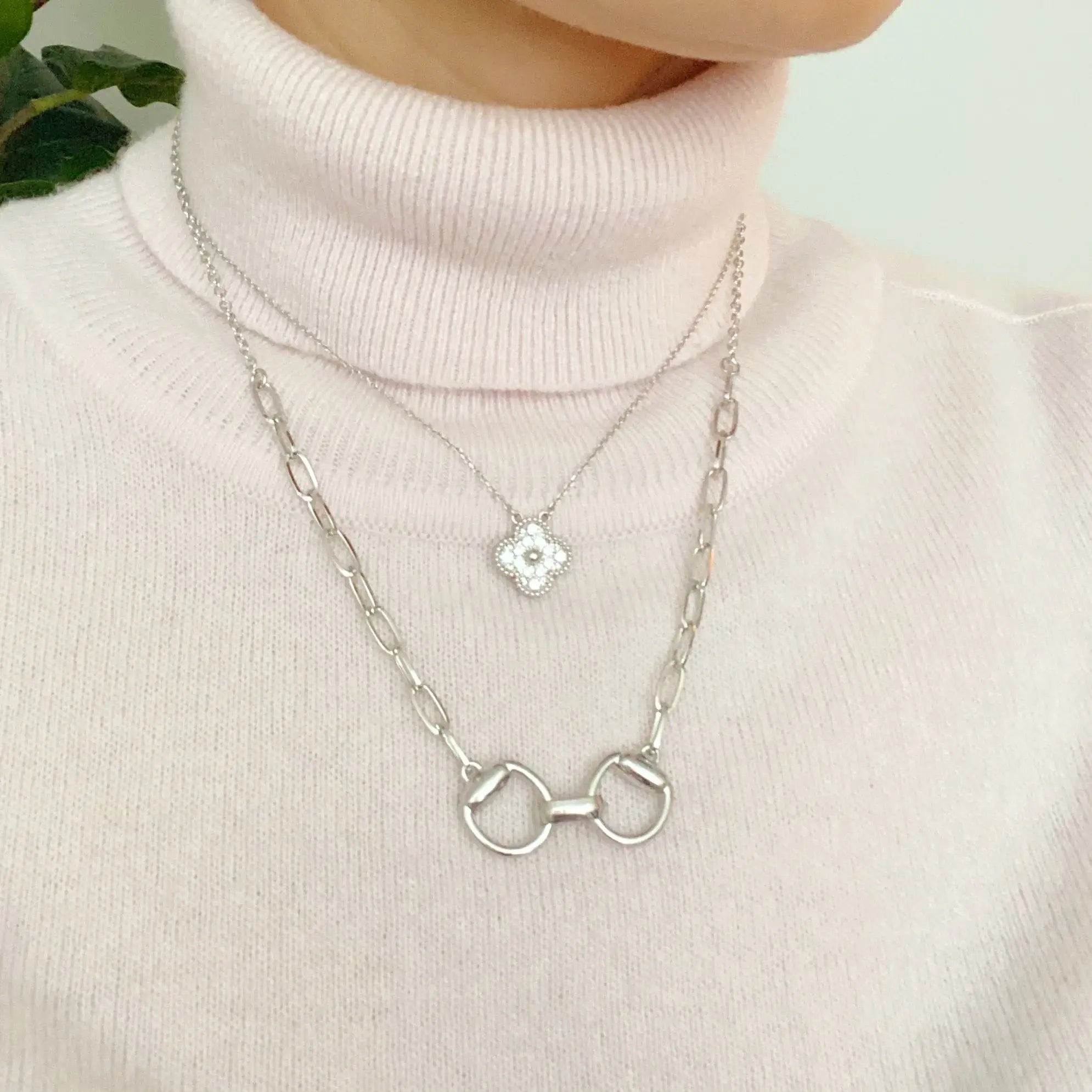 Gold Pendant with Silver Chain: Equestrian Pendant Chain Necklace for Horse Lovers smart-purchase
