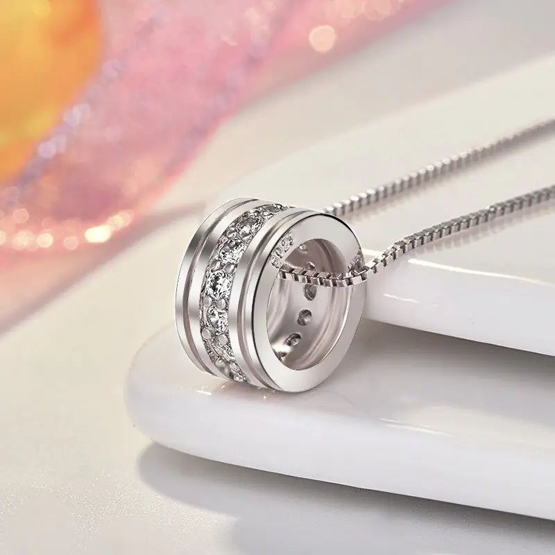 Rotatable Round Pendant Necklace: 14k Locket Necklace for Versatile Style smart-purchase