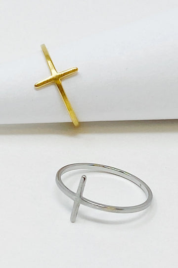 Unique Gold Rings – Side Cross Ring for Meaningful Elegance