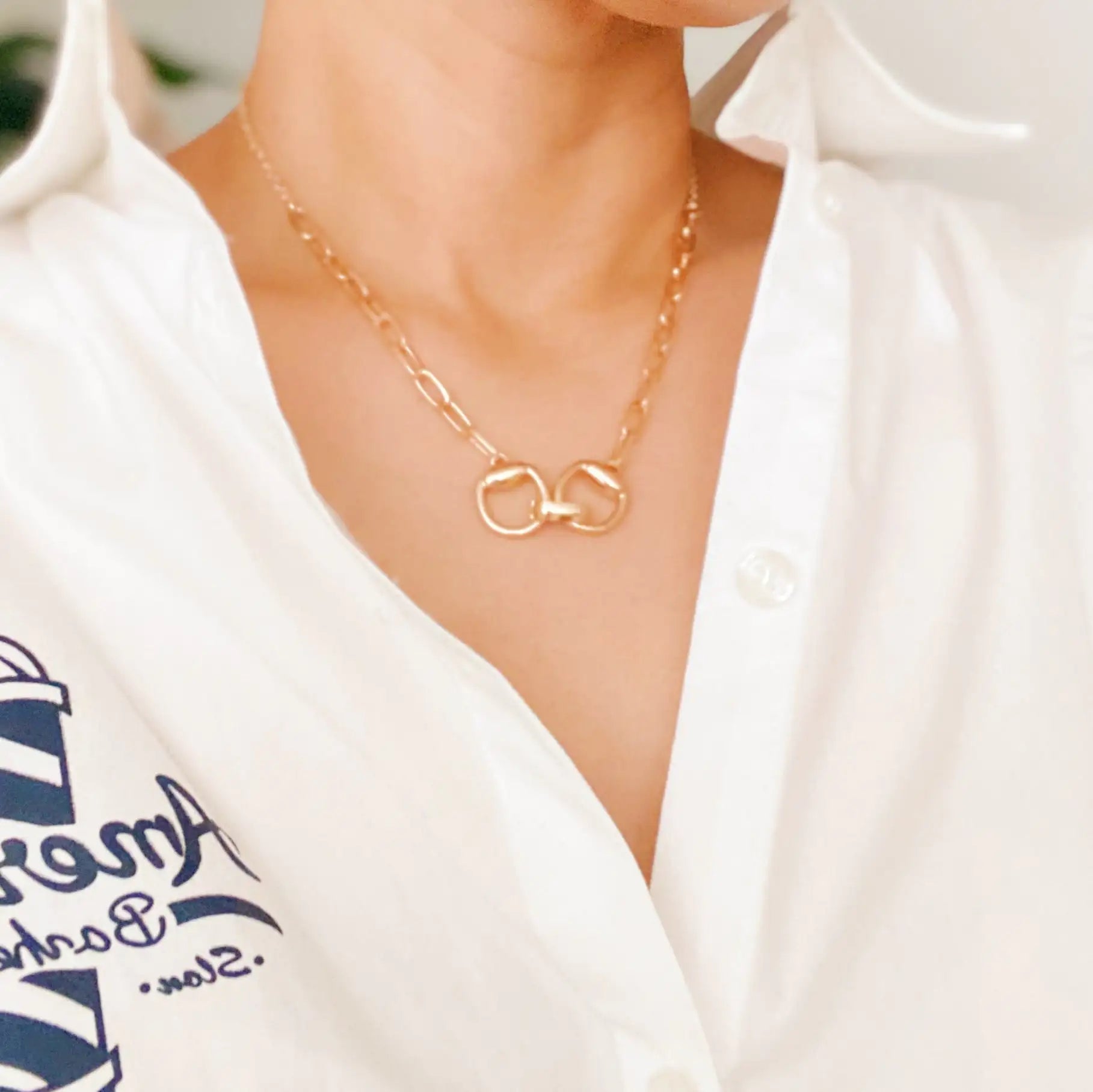 Gold Pendant with Silver Chain: Equestrian Pendant Chain Necklace for Horse Lovers smart-purchase
