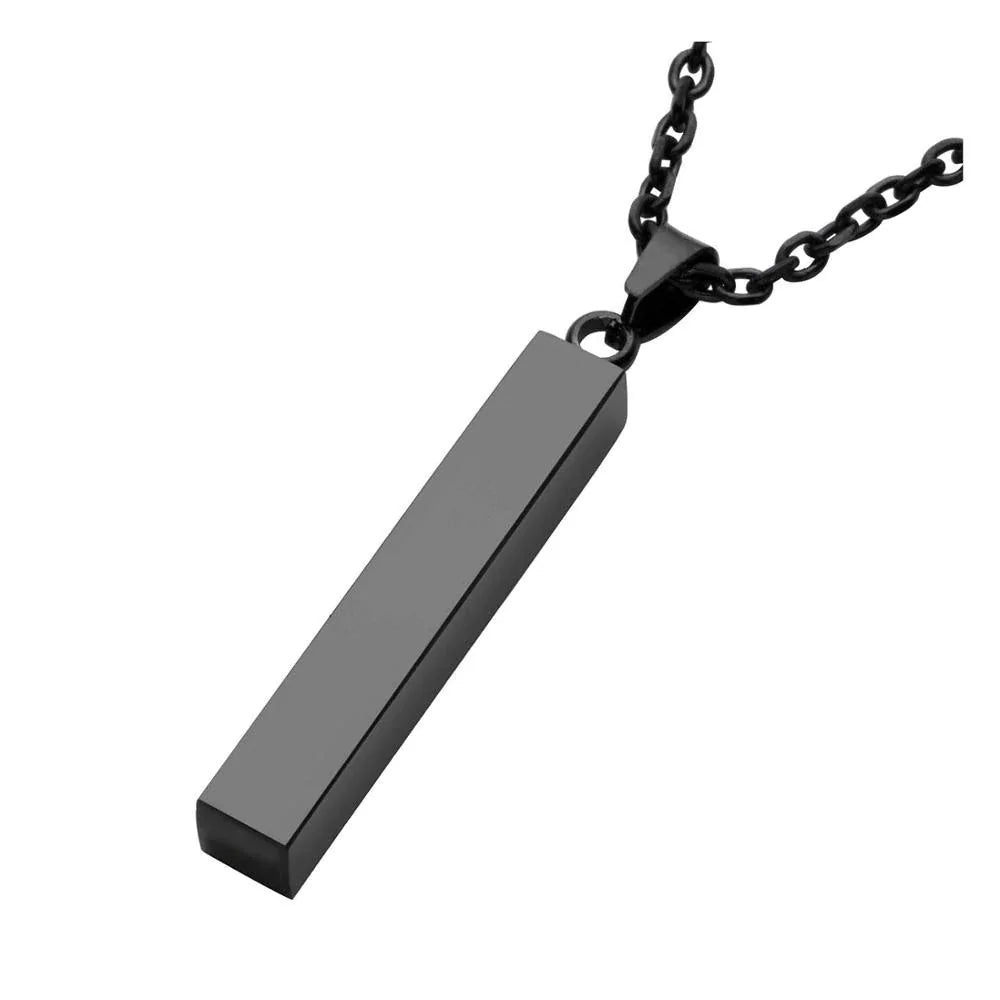 Steel Vertical Bar Pendant Necklace: Silver Locket Necklaces for Modern Style smart-purchase