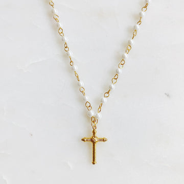 18k Gold Cross Pendant: Cabled Cross Necklace for Stylish Faith Expression