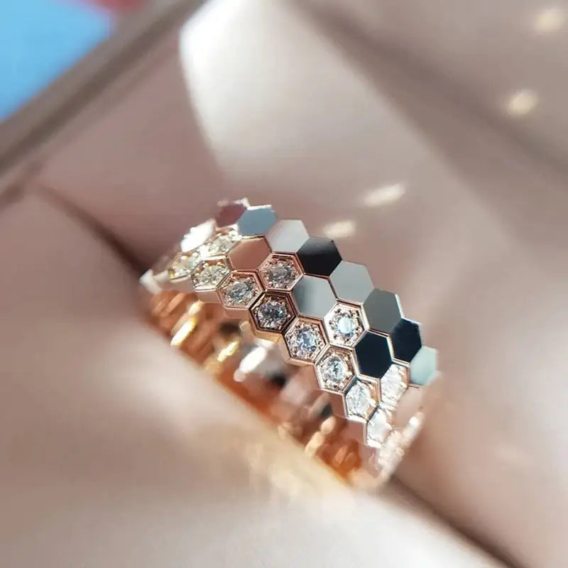 Stackable Gold Rings – Honeycomb Stacking Rings Set (3PCS) for Stylish Layering smart-purchase