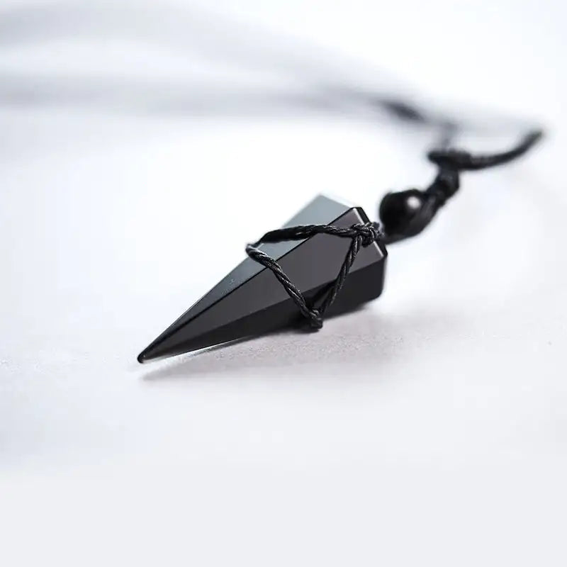 Obsidian Crystal Pendant Pendulum Necklace for Spiritual Healing smart-purchase