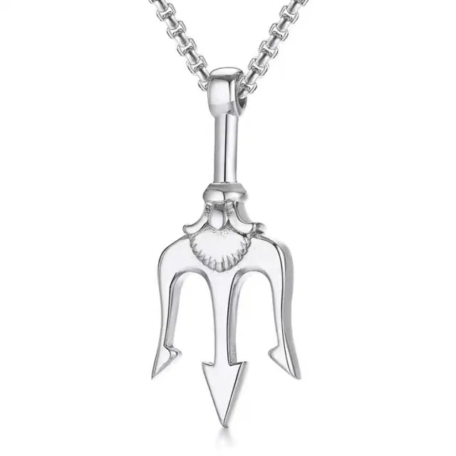 Trident Pendant Necklace: Silver Locket Necklace for Unique Strength smart-purchase