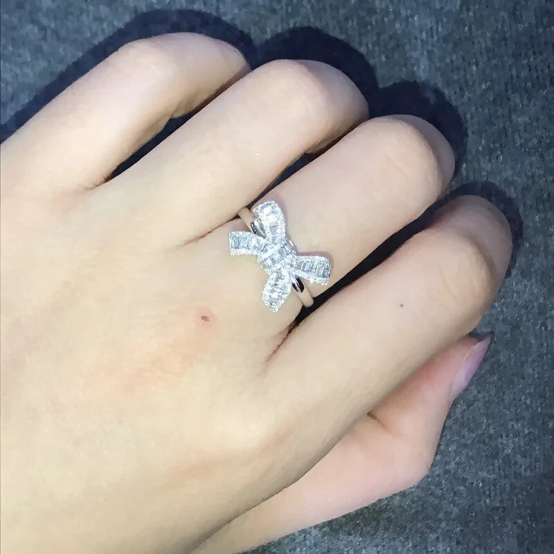 Sterling Silver Gemstone Rings – Handmade Bowknot Silver Ring for Charming Elegance smart-purchase