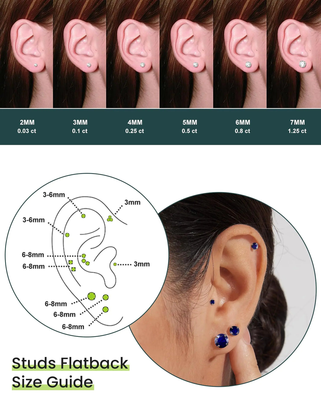 Crystal Stud Earrings: Cubic Zirconia Hypoallergenic Earrings Set