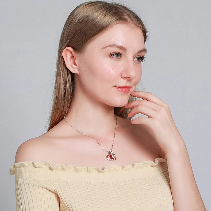Parrot Heart Pendant Necklace: 14k Gold Necklace with Heart Pendant smart-purchase