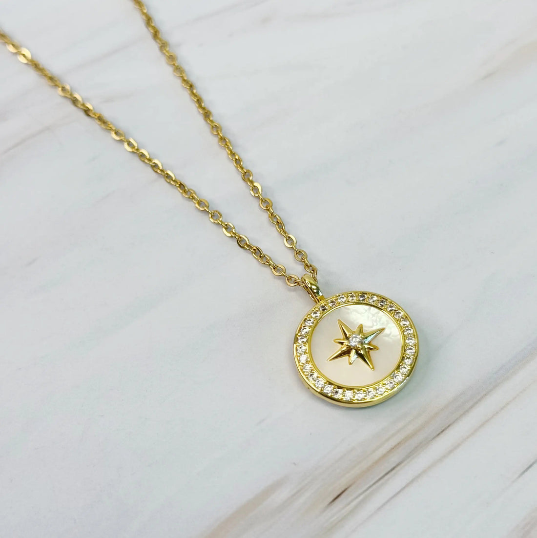 Shine Compass Open Locket Pendant Necklace: 18k Gold Locket Necklace for Personalized Style