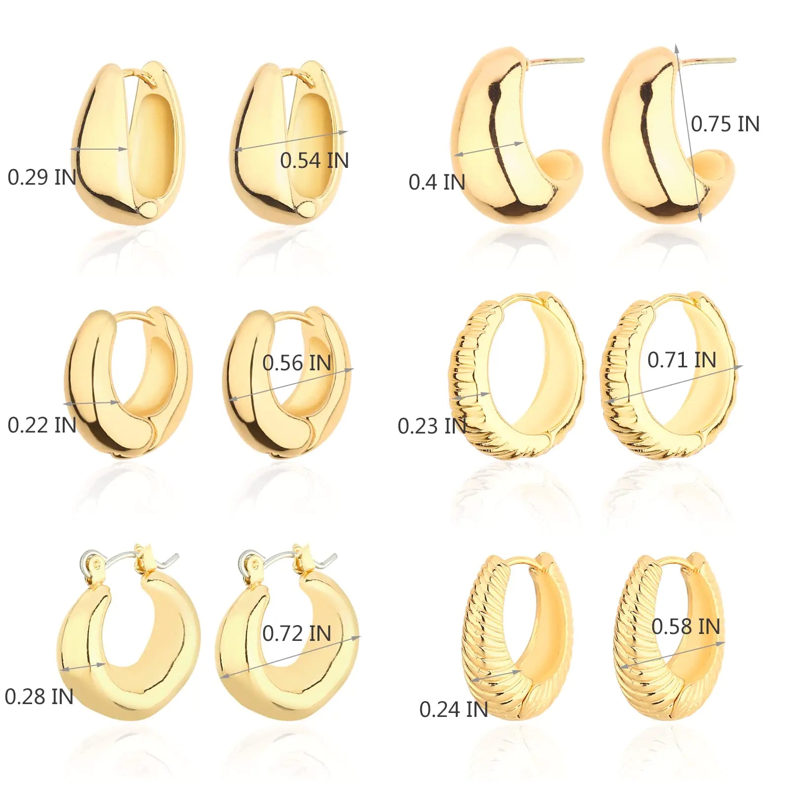 Wgoud 14K Gold Chunky Hoop Earrings Set – Mini Hoop Earrings for Versatile Styling smart-purchase