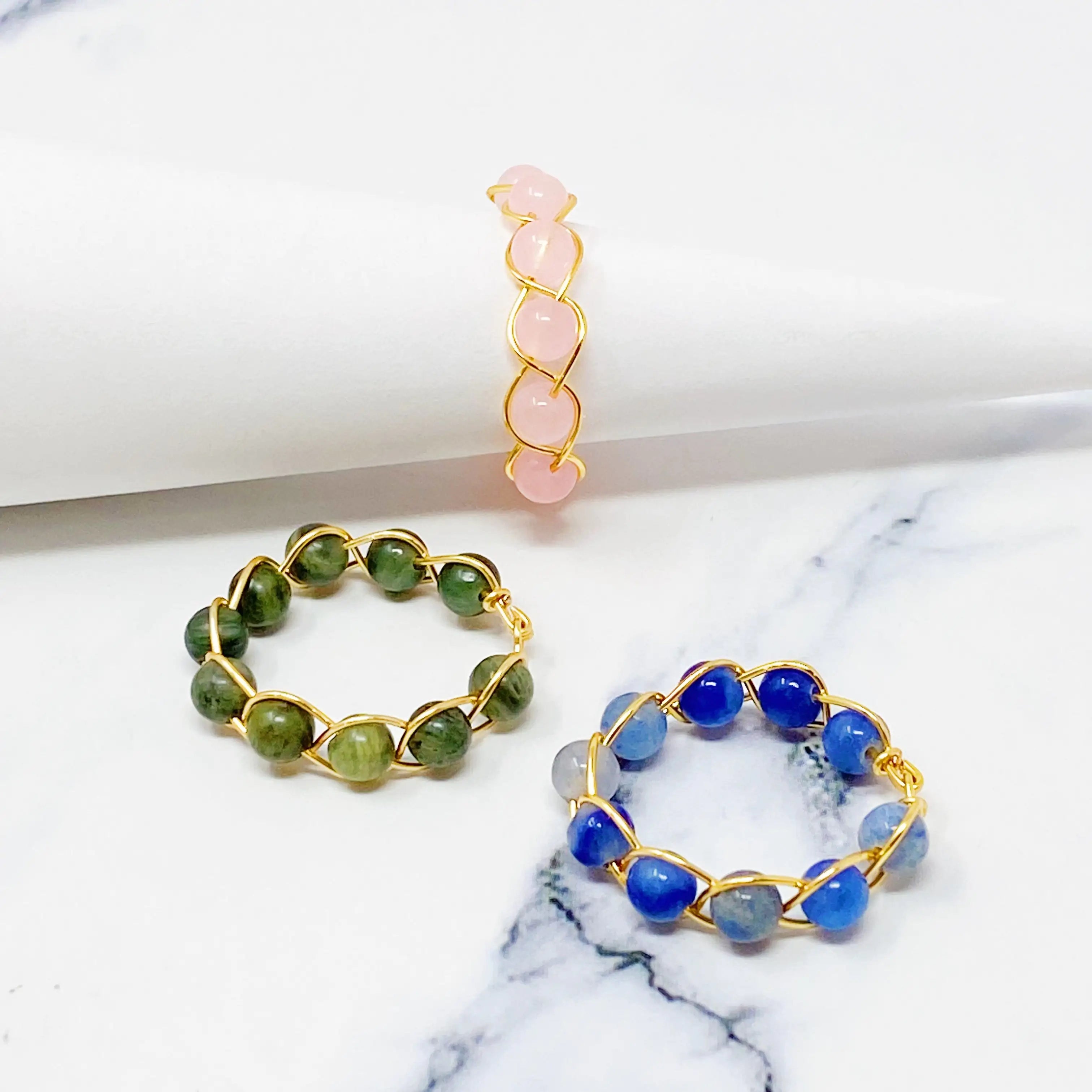 Chunky Silver Rings – Wired Stone Ring with Natural Stone & Brass for Bohemian Elegance smart-purchase