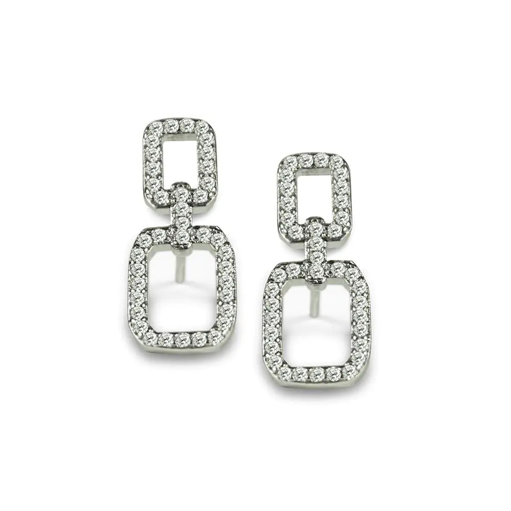 Zirconia Diamond Earrings: Chained Earrings for Bold Statement smart-purchase