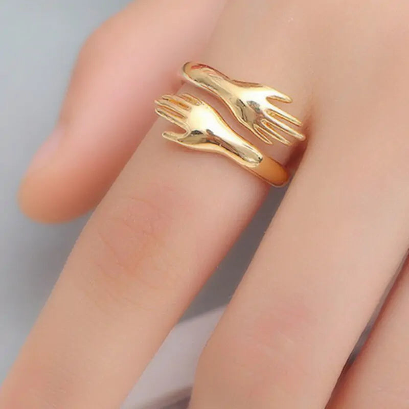 Sterling Silver Heart Ring – Unique Personality Silver Plated Love Hug Ring smart-purchase