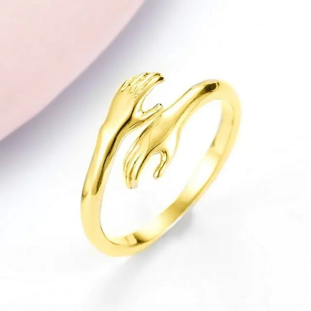 Sterling Silver Heart Ring – Unique Personality Silver Plated Love Hug Ring smart-purchase