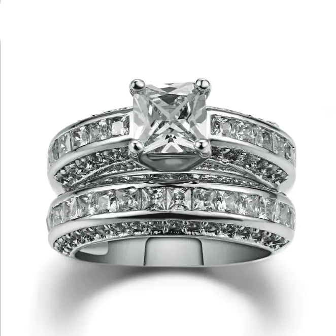 Stackable Gold Rings – Jubilee Set of 2 Stacking Rings in Pure Crystal with Platinum Plating smart-purchase