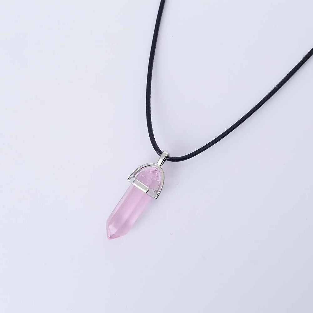 Hexagonal Column Quartz Pendant Necklace - Black Opal Pendant Design smart-purchase