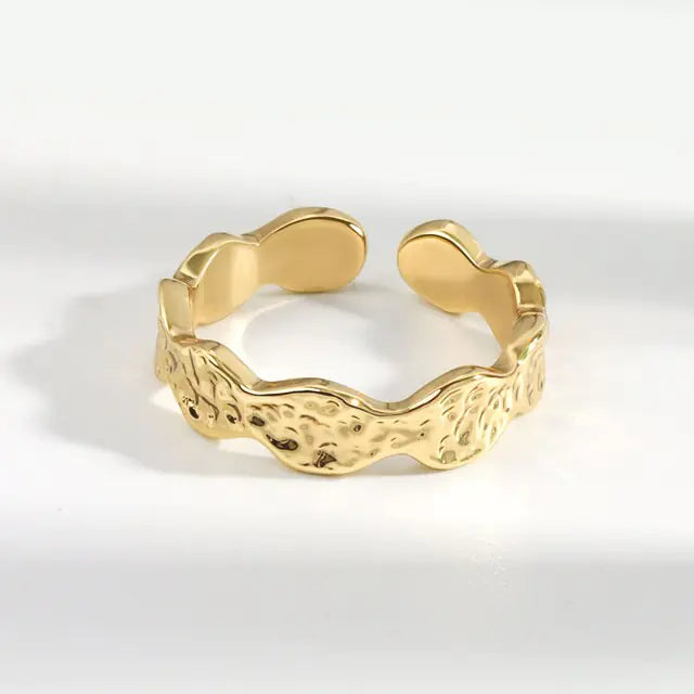 Chunky Silver Rings – Irregular Texture Open Cuff Finger Rings for Unique Style smart-purchase