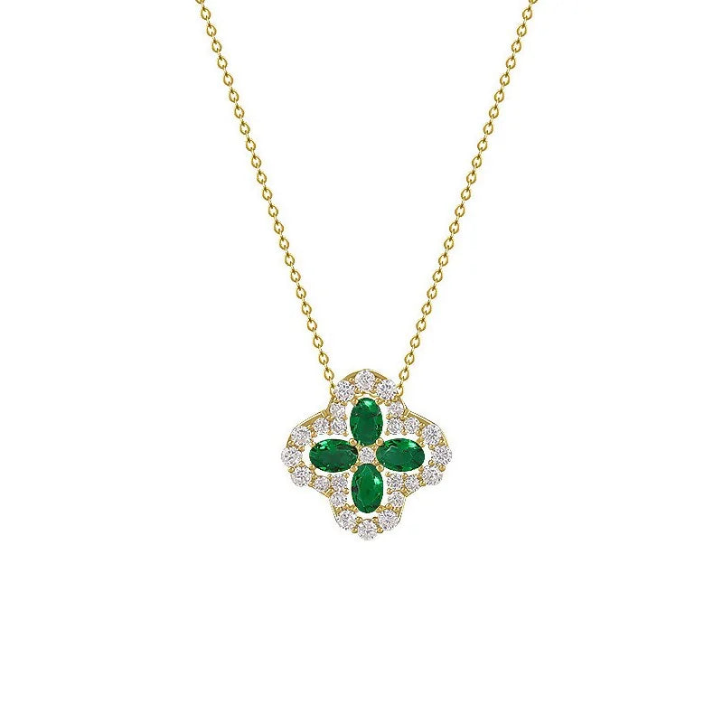 Green Crystal Flower Pendant - Heart Pendant Crystal Jewelry smart-purchase