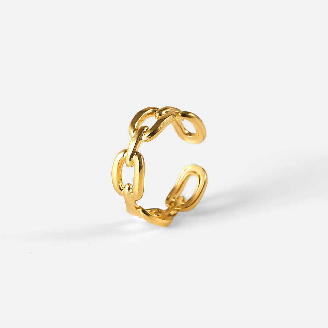 Chunky Gold Rings – Twisted Link Chain Open Rings for Trendy Style