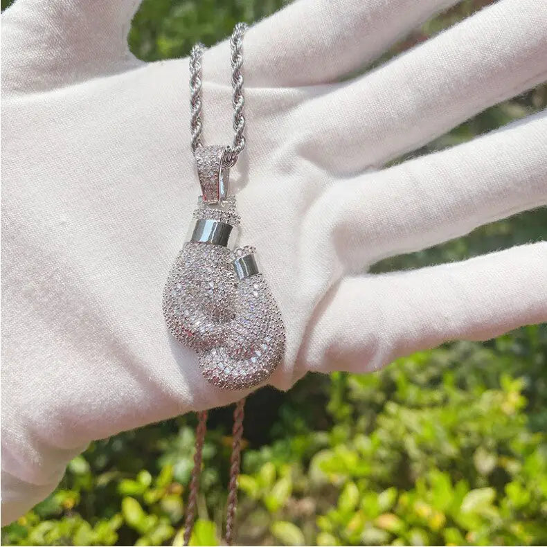 Elisa Gold Pendant Necklace: Boxing Gloves Design for Sporty Style smart-purchase