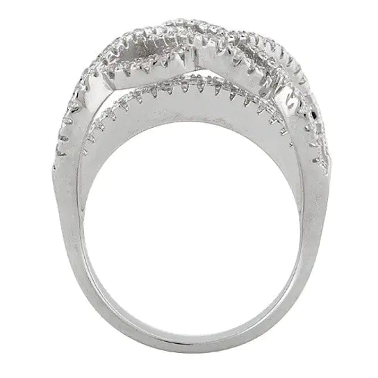 Double Infinity 2-in-1 CZ Ring: Timeless Elegance - Sterling Silver Cubic Zirconia Rings for Everlasting Love