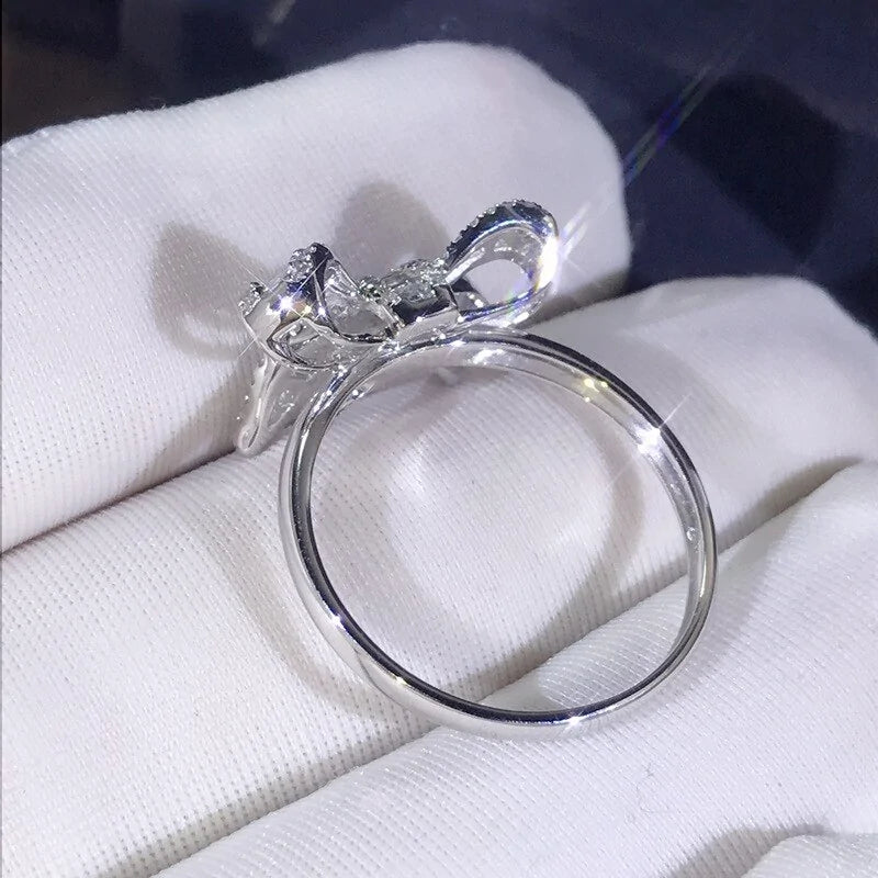 Sterling Silver Gemstone Rings – Handmade Bowknot Silver Ring for Charming Elegance smart-purchase