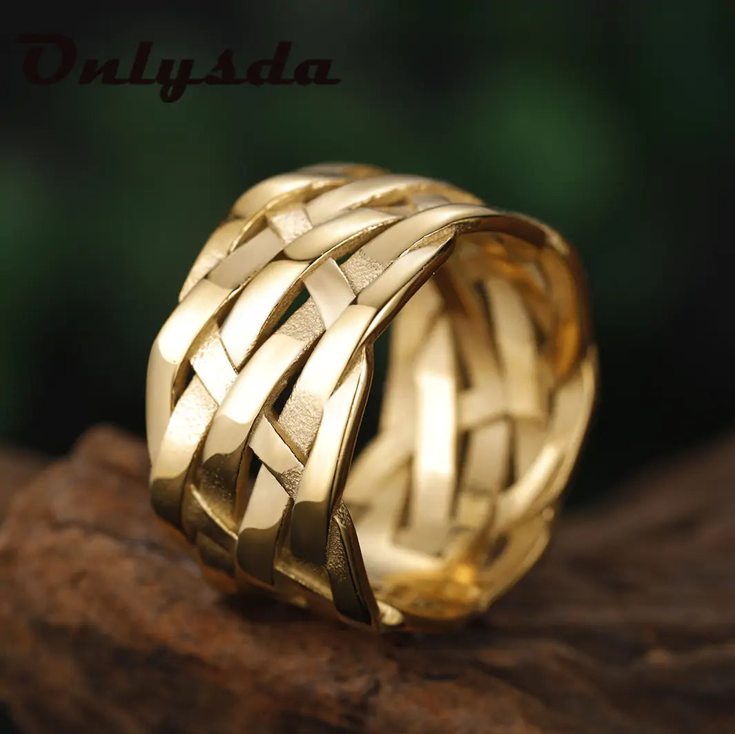 Vintage Silver Rings – Weave Stainless Steel Rings for Timeless Style smart-purchase