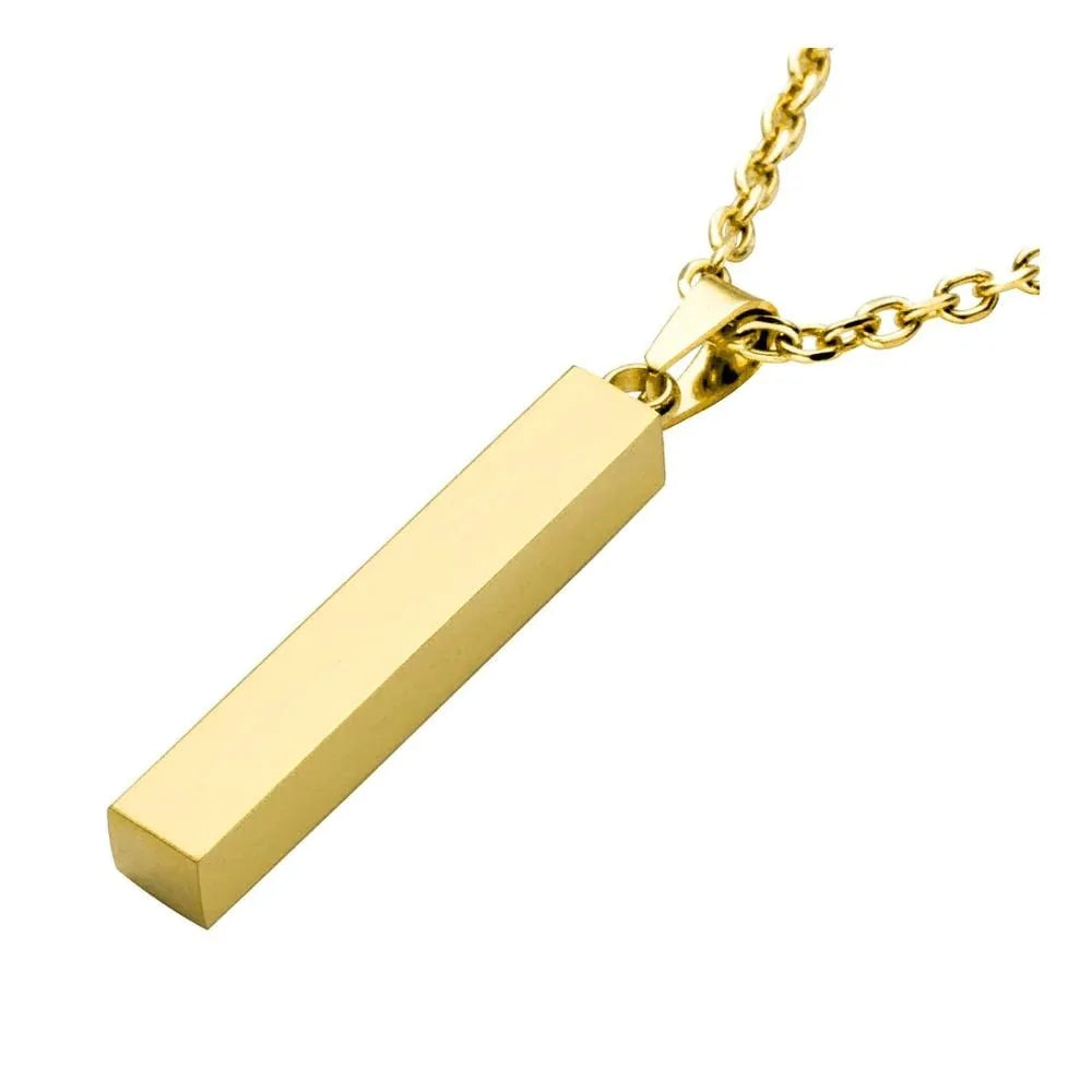 Steel Vertical Bar Pendant Necklace: Silver Locket Necklaces for Modern Style smart-purchase