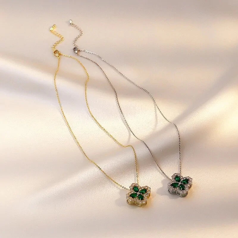 Green Crystal Flower Pendant - Heart Pendant Crystal Jewelry smart-purchase