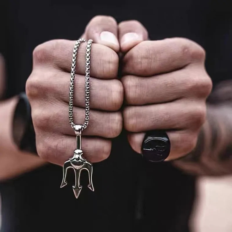 Trident Pendant Necklace: Silver Locket Necklace for Unique Strength smart-purchase