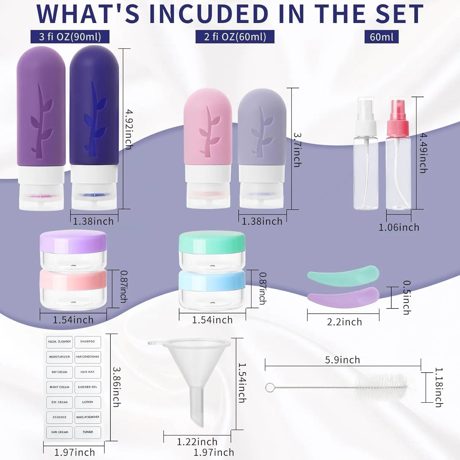 18-Pack TSA Approved Travel Containers for Toiletries
