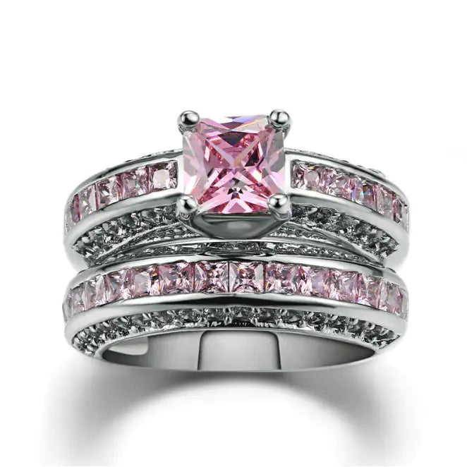 Stackable Gold Rings – Jubilee Set of 2 Stacking Rings in Pure Crystal with Platinum Plating smart-purchase