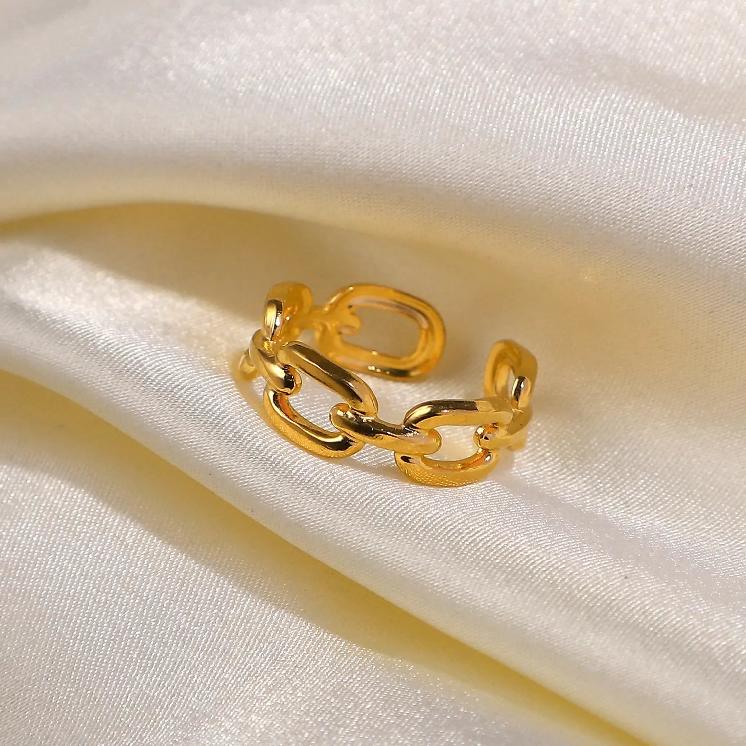 Chunky Gold Rings – Twisted Link Chain Open Rings for Trendy Style smart-purchase