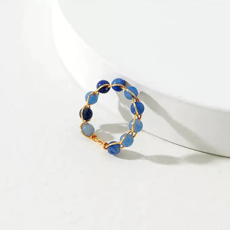 Chunky Silver Rings – Wired Stone Ring with Natural Stone & Brass for Bohemian Elegance smart-purchase