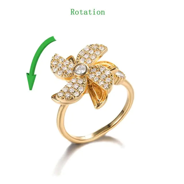 Crystal Sunflower Rings for Women - Affordable Gold Rings with Floral Elegance smart-purchase