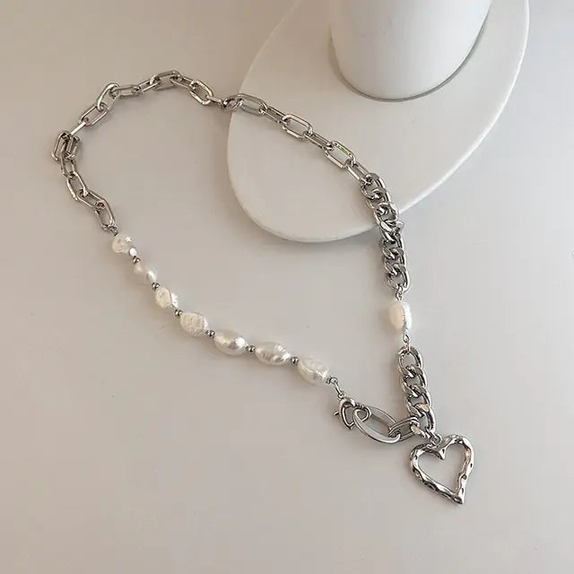 Peach Heart Pendant Necklace: 14k Pearl Necklace with Timeless Elegance smart-purchase