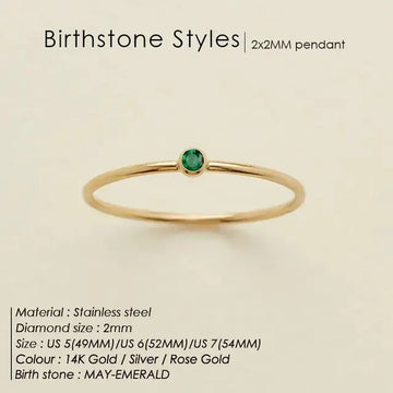 Stainless Steel Birthstone Ring – Personalized Jewelry for Unique Style