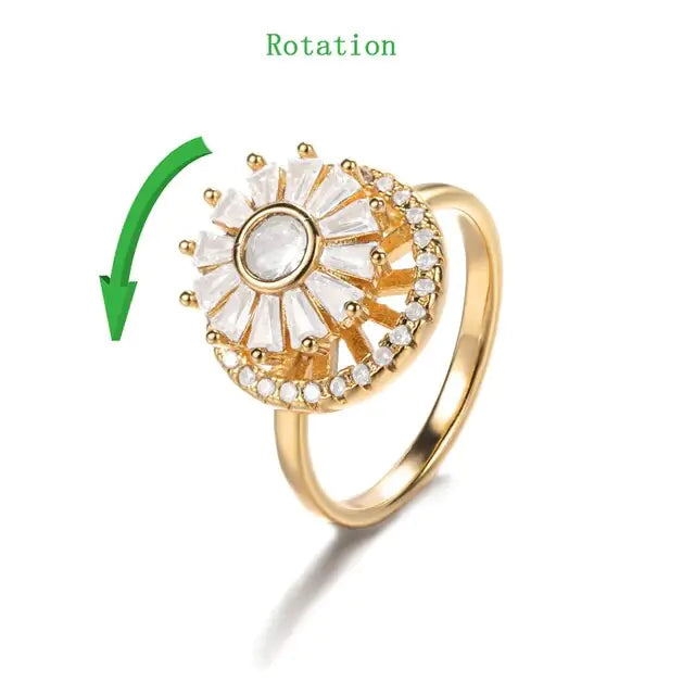 Crystal Sunflower Rings for Women - Affordable Gold Rings with Floral Elegance smart-purchase