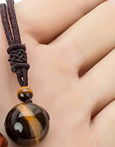 Tiger Eye Stone Pendant Necklace: Gold Oval Locket Necklace for Natural Elegance smart-purchase