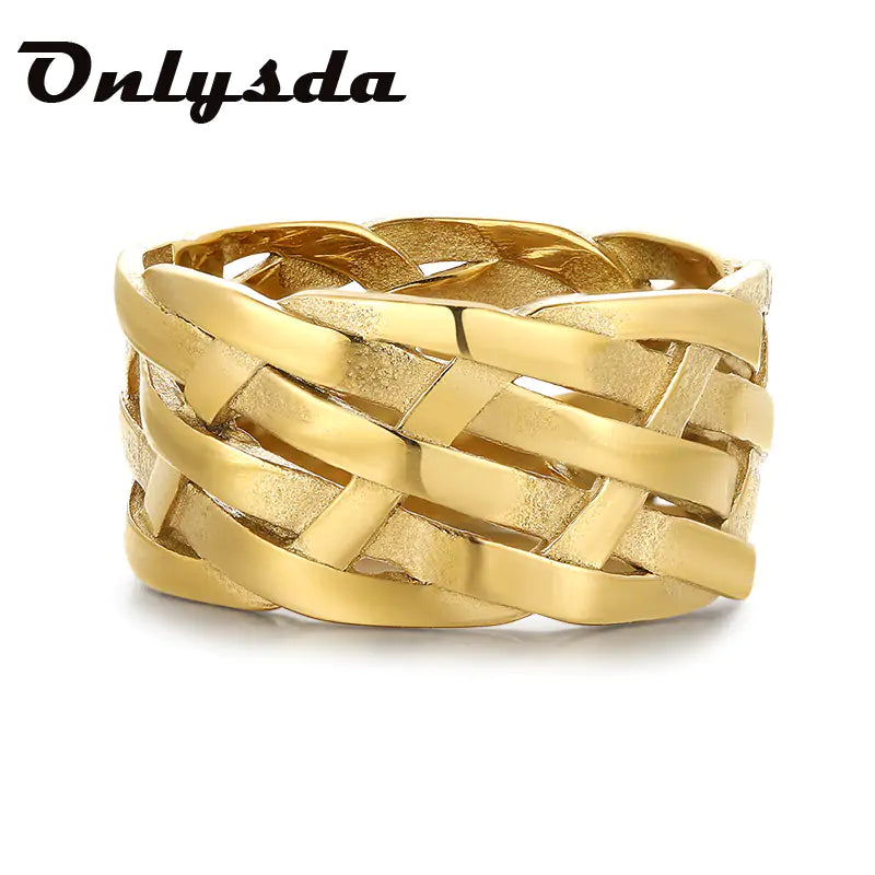 Vintage Silver Rings – Weave Stainless Steel Rings for Timeless Style