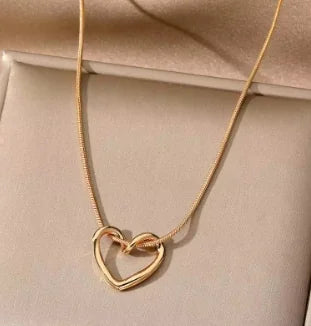 Hollow Love Heart Pendant Necklace - Heart Shape Pendant for Romantic Elegance