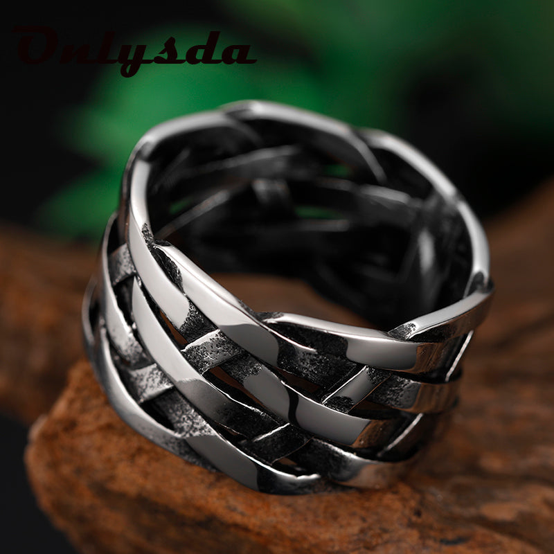 Vintage Silver Rings – Weave Stainless Steel Rings for Timeless Style smart-purchase