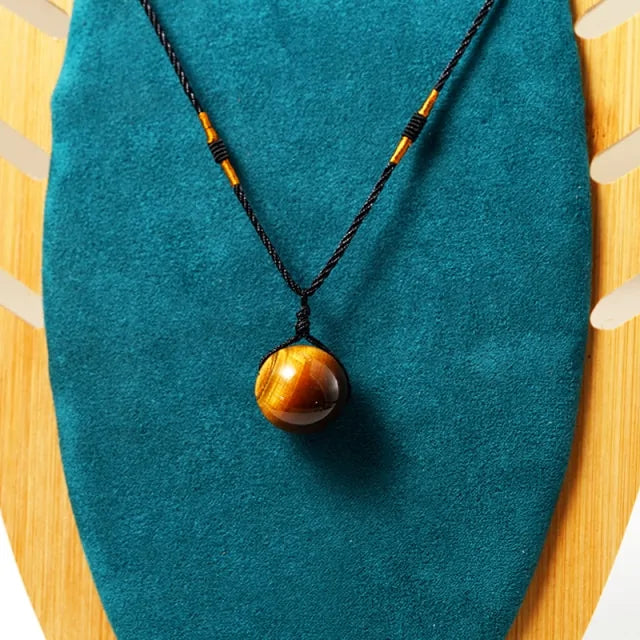 Tiger Eye Stone Pendant Necklace: Gold Oval Locket Necklace for Natural Elegance smart-purchase